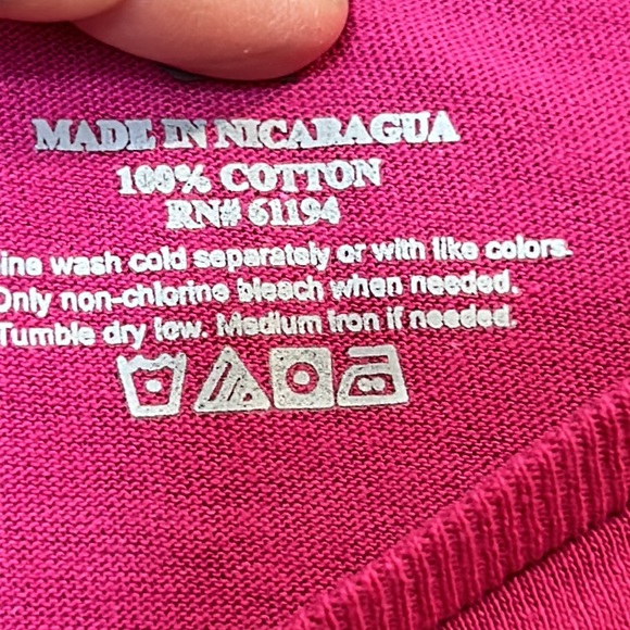 NWOT Basic Editions Womens Pink Top Tee Shirt State of Mind Short Sleeves 3X - Picture 4 of 5